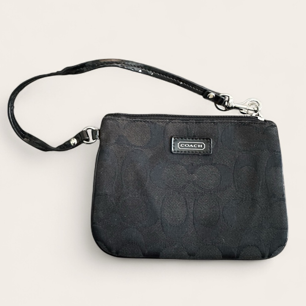 COACH Black Signature Wristlet
